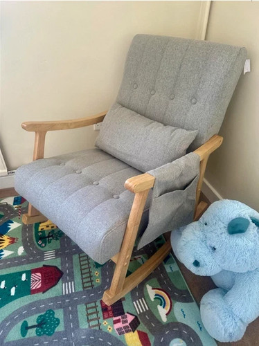 Wooden rocking chair grey - wooden,