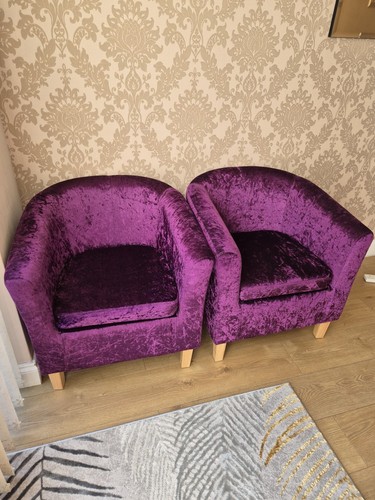 Crushed velvet tub chairs - crushed,