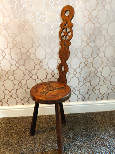 Antique carved oak spinning - oak,