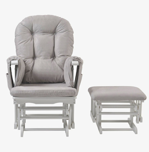 Grey padded rocking chair - grey, chair,